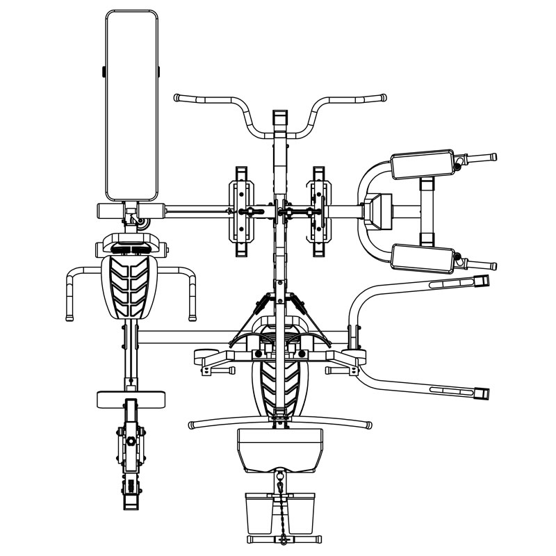 軍霞綜合訓練器 JX-1600 俯視圖
