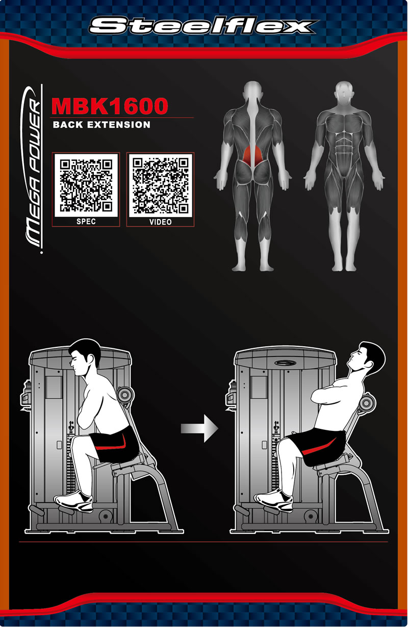 Steelflex MBK1600 坐姿背部伸展訓(xùn)練機(jī)