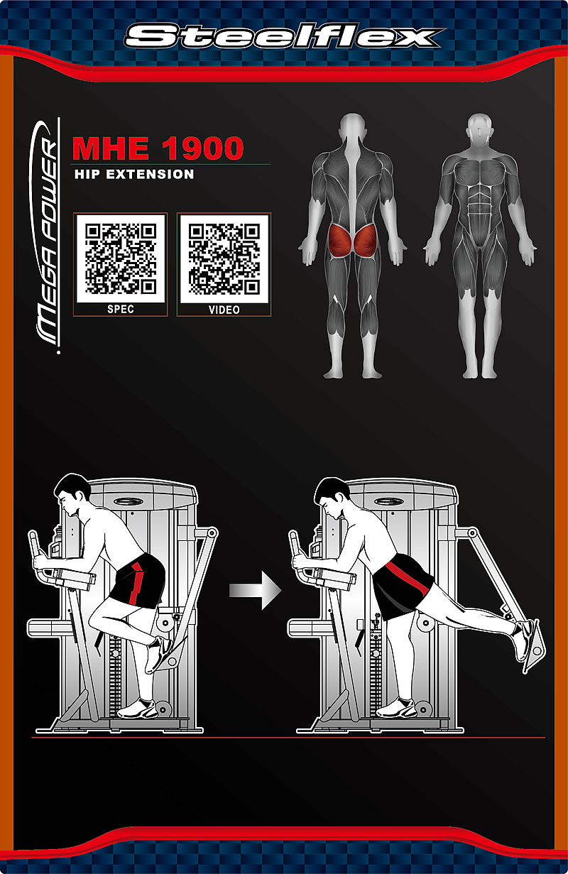 Steelflex MHE1900 后蹬腿/臀大肌訓(xùn)練器